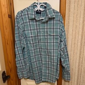 Wrangler Teal Plaid Long Sleeve Shirt